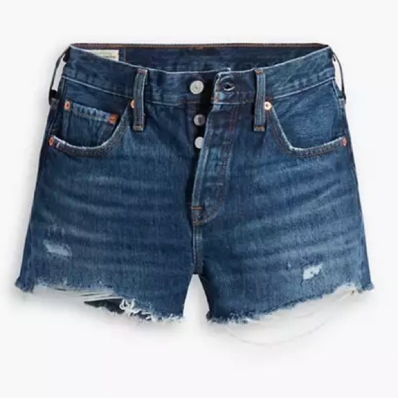 Levi's® Premium 501® ORIGINAL FIT HIGH RISE WOMEN'S Raw Hem SHORTS | NEW!! 🩳☀️ - Picture 1 of 15
